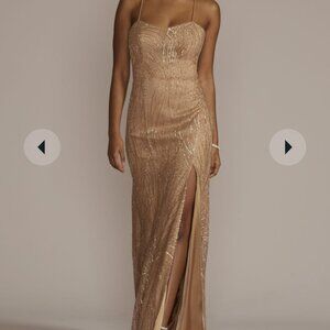 Galina Signature Gold Sequin Sheath Dress Size 2